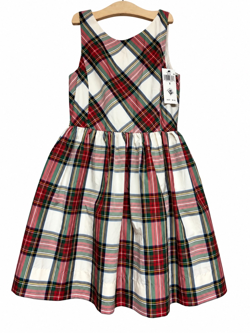 NWT Polo Ralph Lauren Girls Plaid Taffeta Dress Size 8 Holiday Party